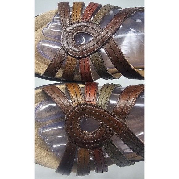 Earth Spirit Carlisle Brown Leather Sandal Sz 7.5 Open Toe Gelron 2000 Classic - Picture 2 of 12